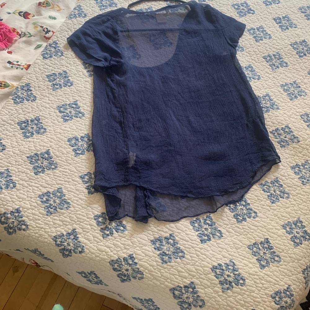 Joe Fresh Deep Blue Silk Blouse